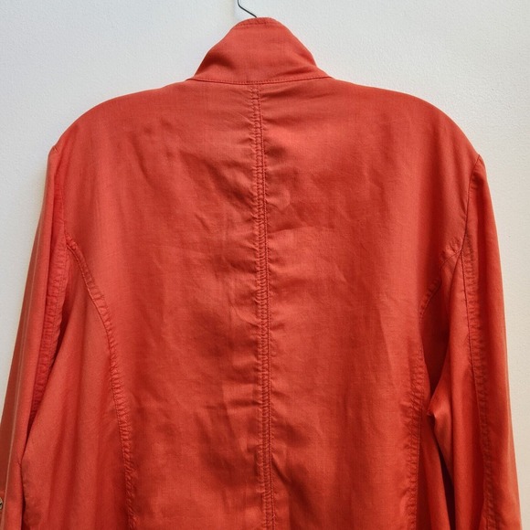 Chico’s Jacket Women’s Size 3 (XL) Lyocell Orange Full Zip Up Long Sleeve Snap - Picture 5 of 16